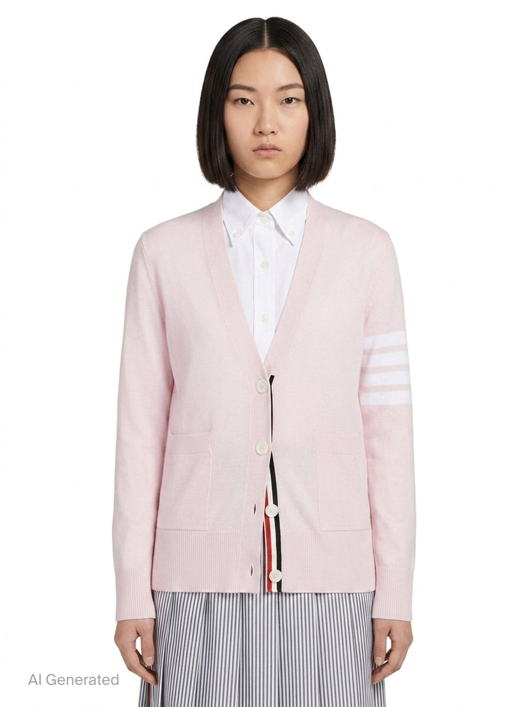 Relaxed Fit V-Neck Cardigan | Thom Browne | Club21 - front