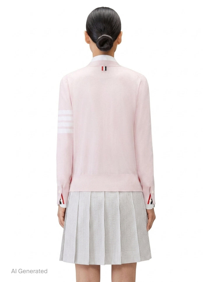 Relaxed Fit V-Neck Cardigan | Thom Browne | Club21 - back