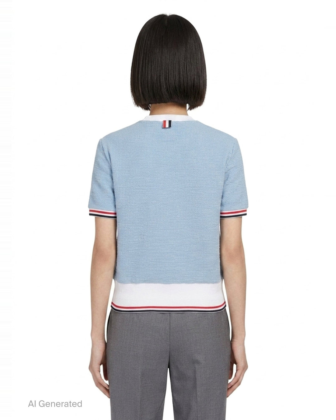Rib Cuff Short Sleeve Tee | Thom Browne | Club21 - back
