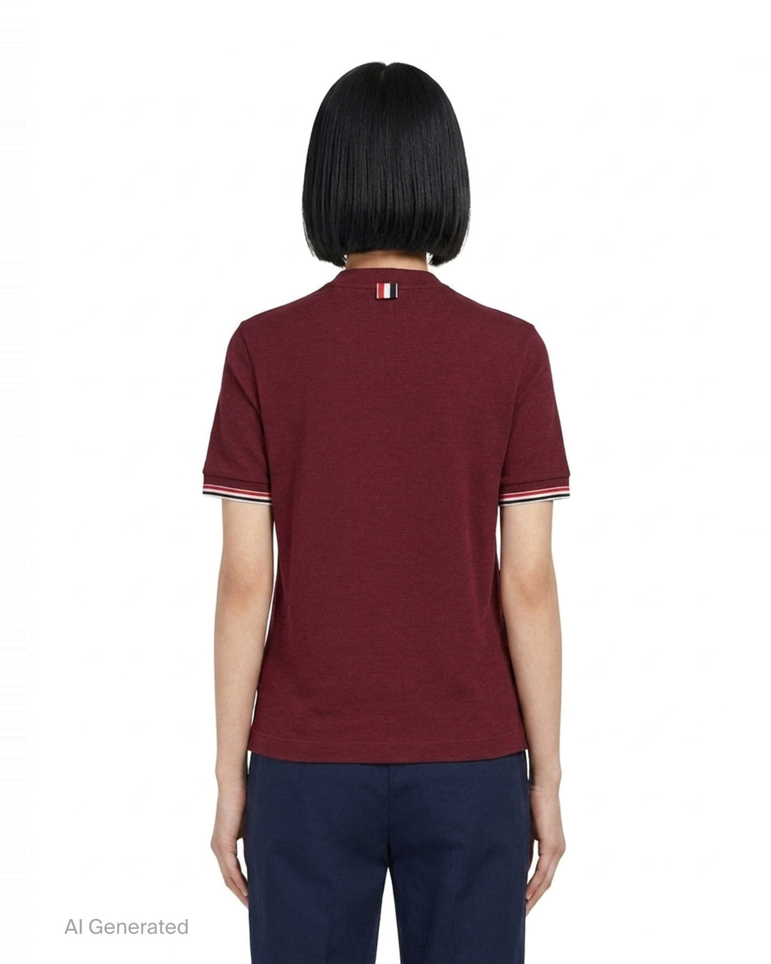Rib Cuff Tipping Tee | Thom Browne | Club21 - back