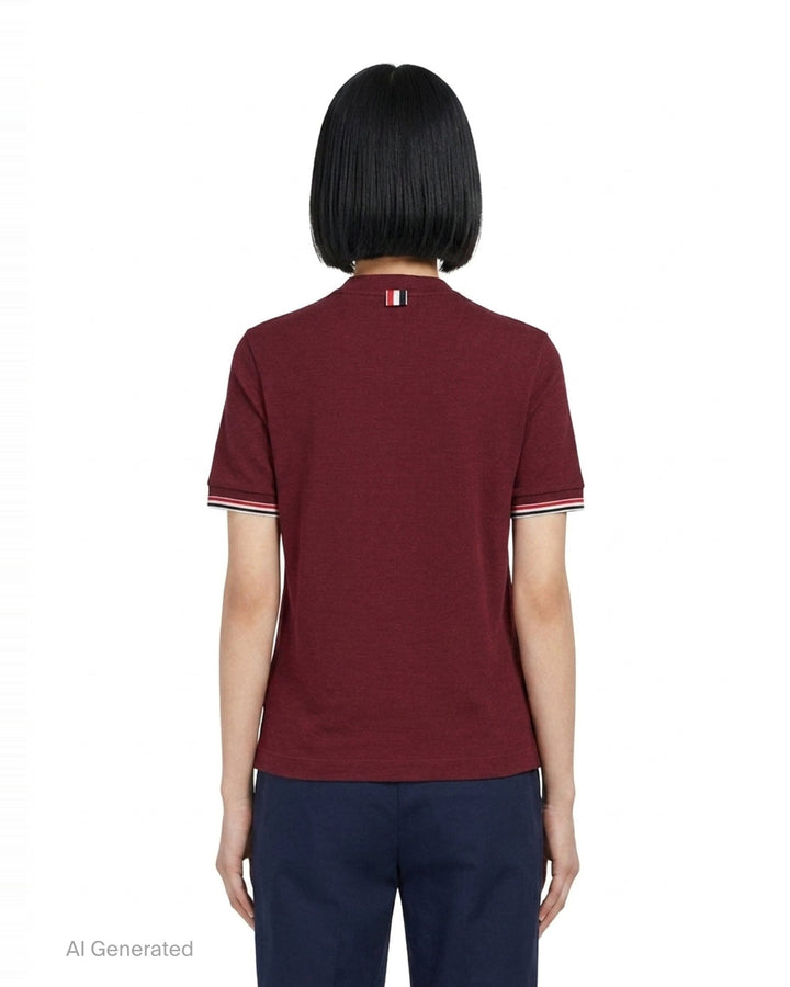 Rib Cuff Tipping Tee | Thom Browne | Club21 - back