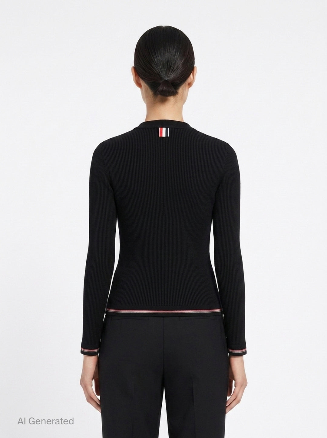 Rib Stitch Crew Neck Cardigan | Thom Browne | Club21 - back
