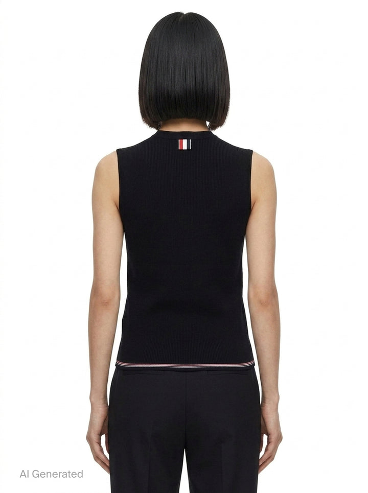 Rib Stitch Merino Shell Top | Thom Browne | Club21 - back