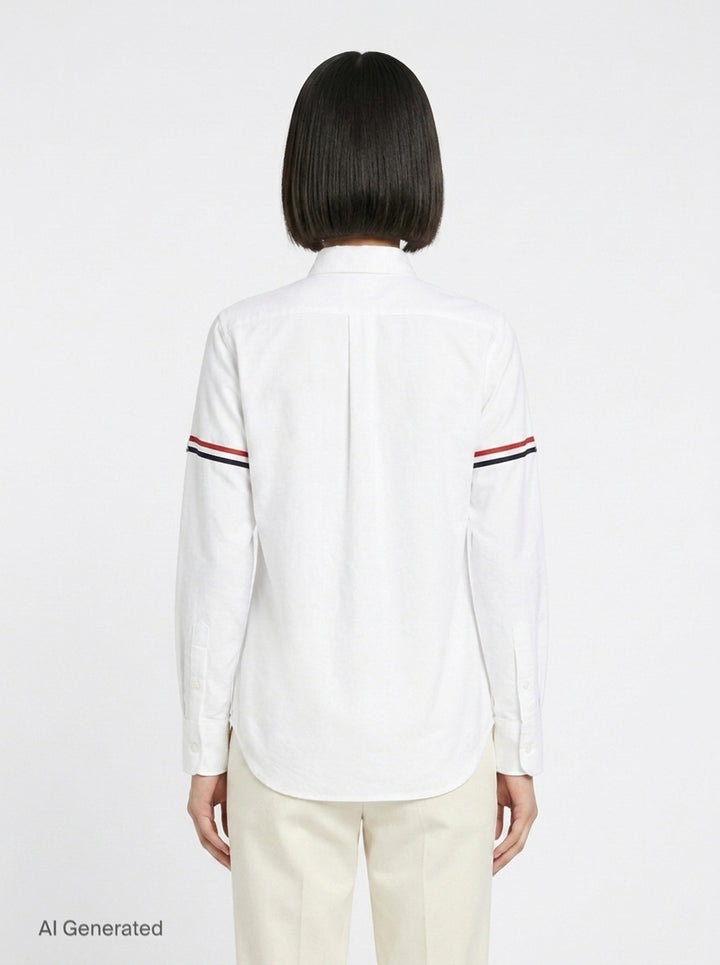 Round Collar Stripe Shirt | Thom Browne | Club21 - back