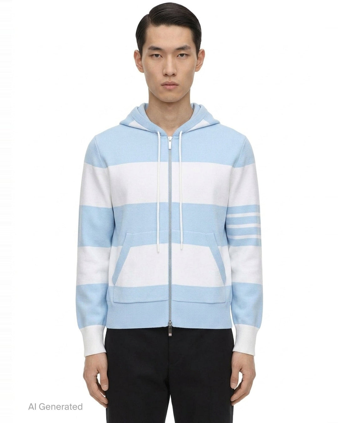 Rugby Stripe Zip Hoodie | Thom Browne | Club21 - front