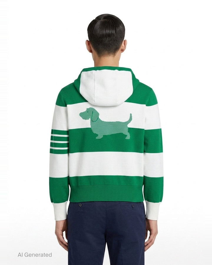 Rugby Stripe Zip Hoodie | Thom Browne | Club21 - back