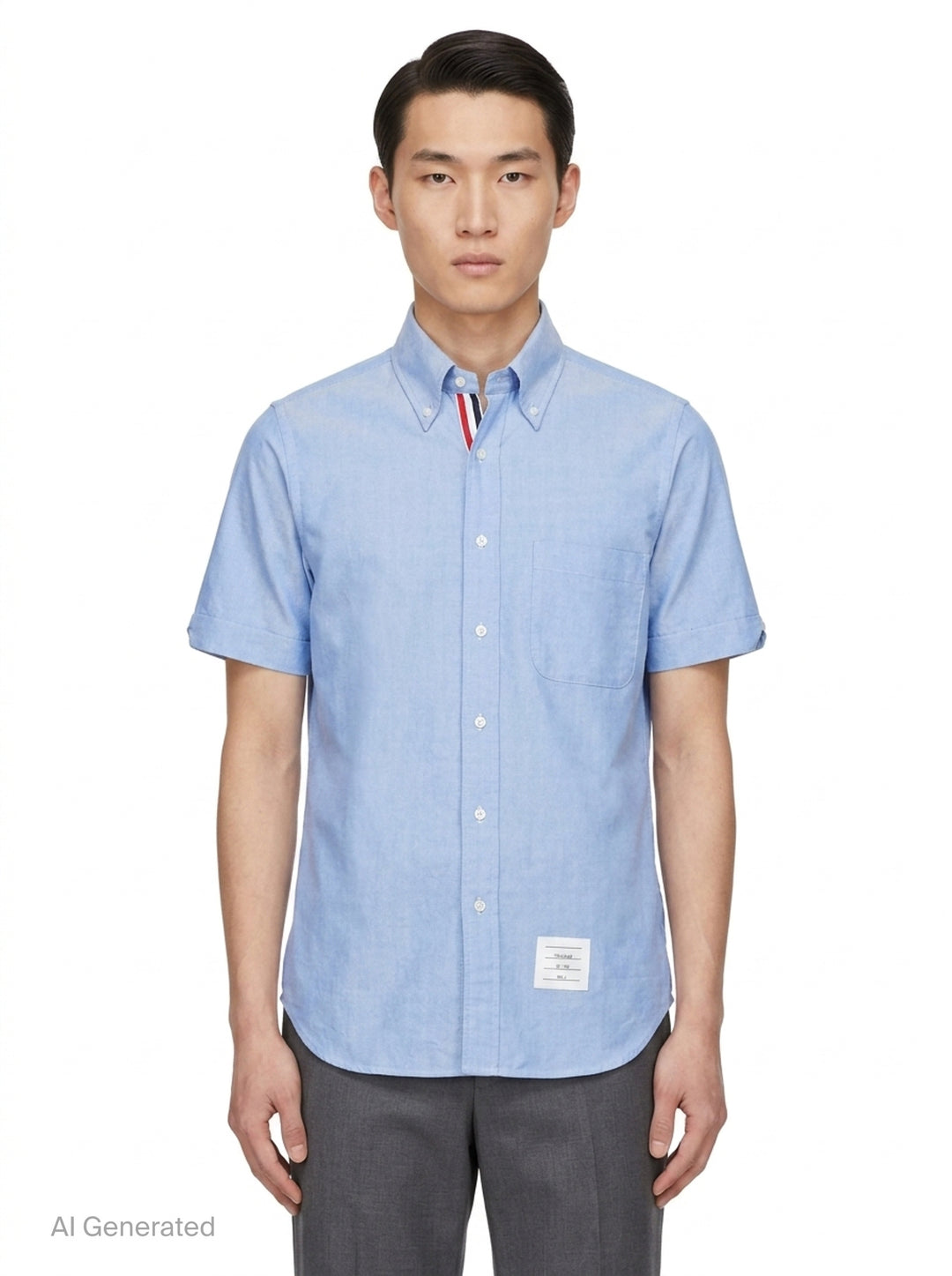 Short Sleeve Button Down Shirt | Thom Browne | Club21 - front