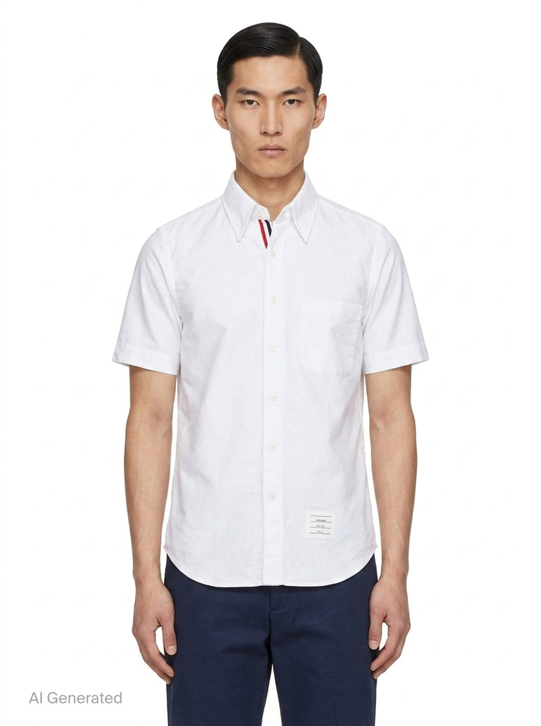 Short Sleeve Button Down Shirt | Thom Browne | Club21 - front