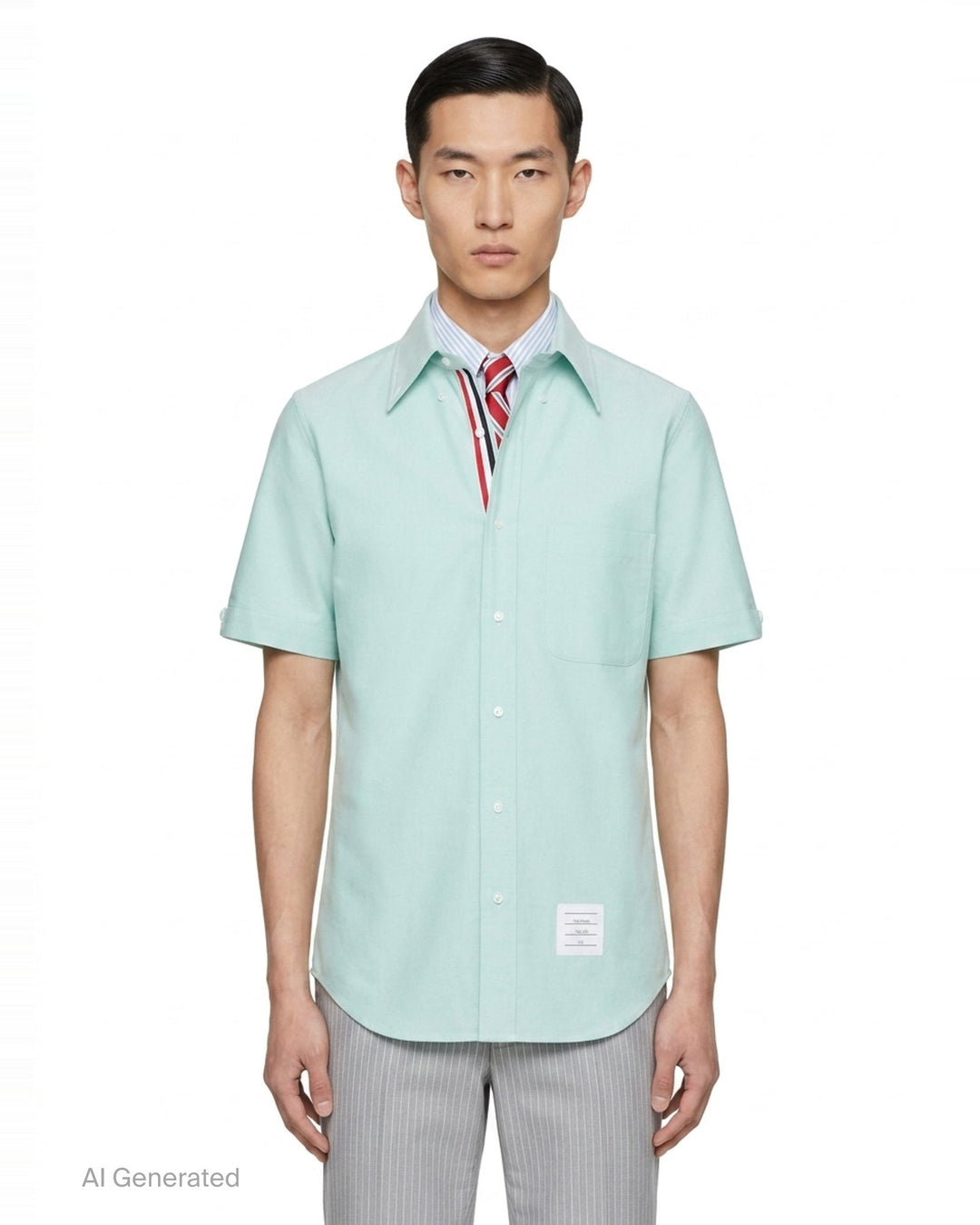 Short Sleeve Button-Down Shirt | Thom Browne | Club21 - front