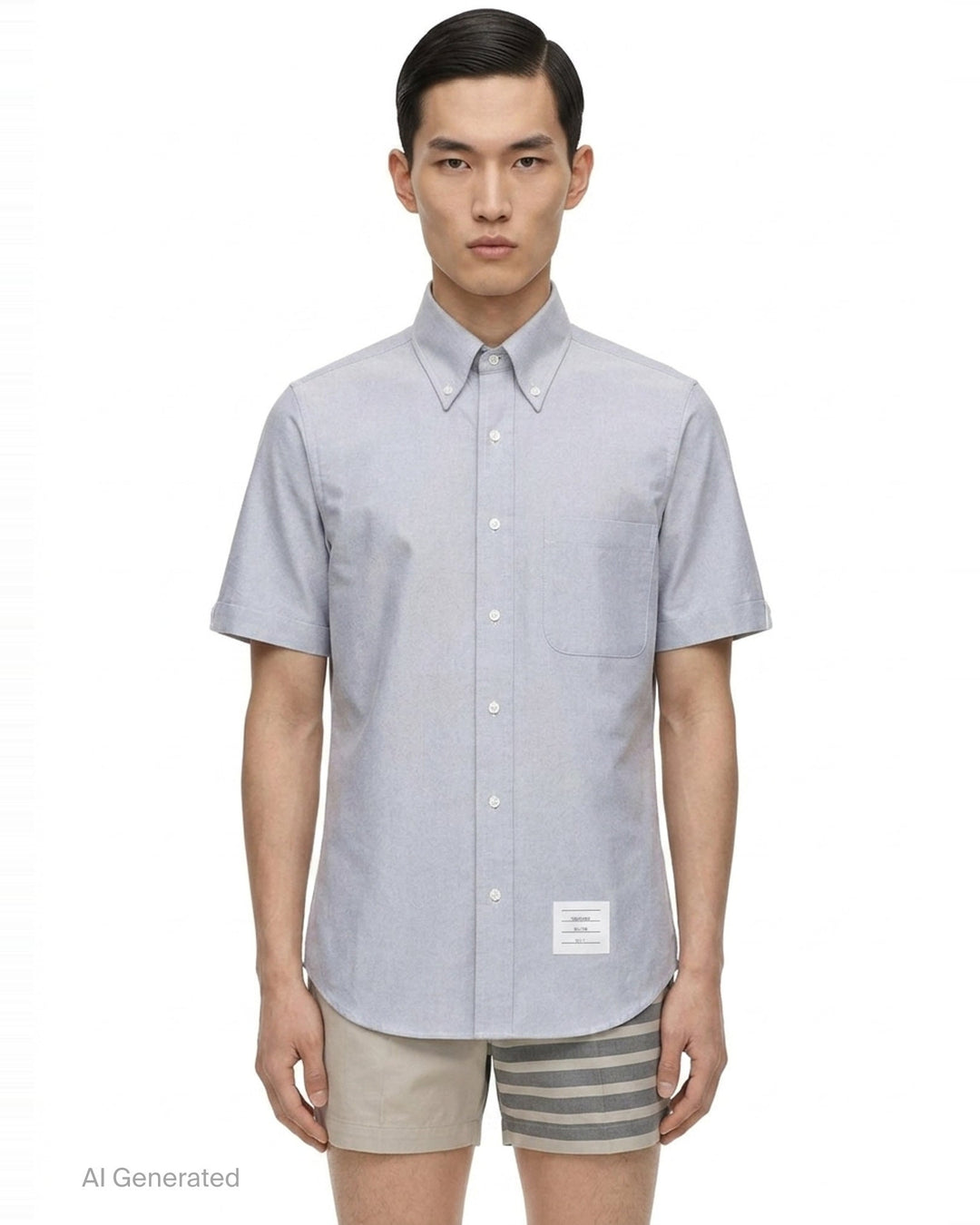 Short Sleeve Button-Down Shirt | Thom Browne | Club21 - front