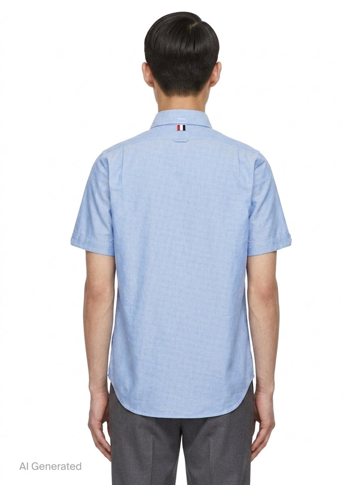 Short Sleeve Button Down Shirt | Thom Browne | Club21 - back