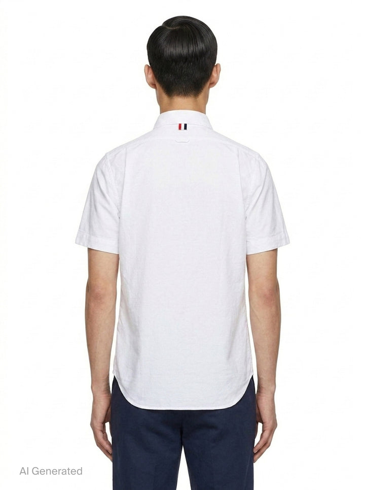 Short Sleeve Button Down Shirt | Thom Browne | Club21 - back