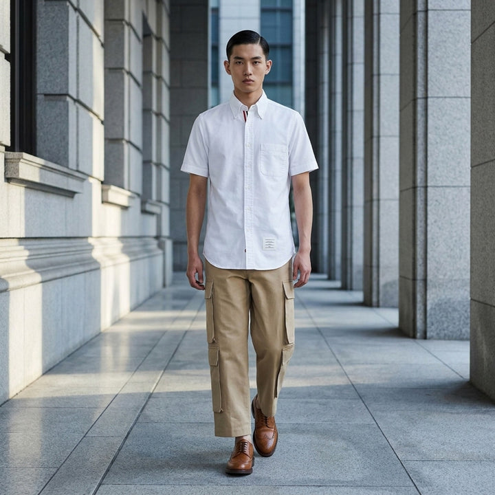 Short Sleeve Button Down Shirt | Thom Browne | Club21 - lifestyle