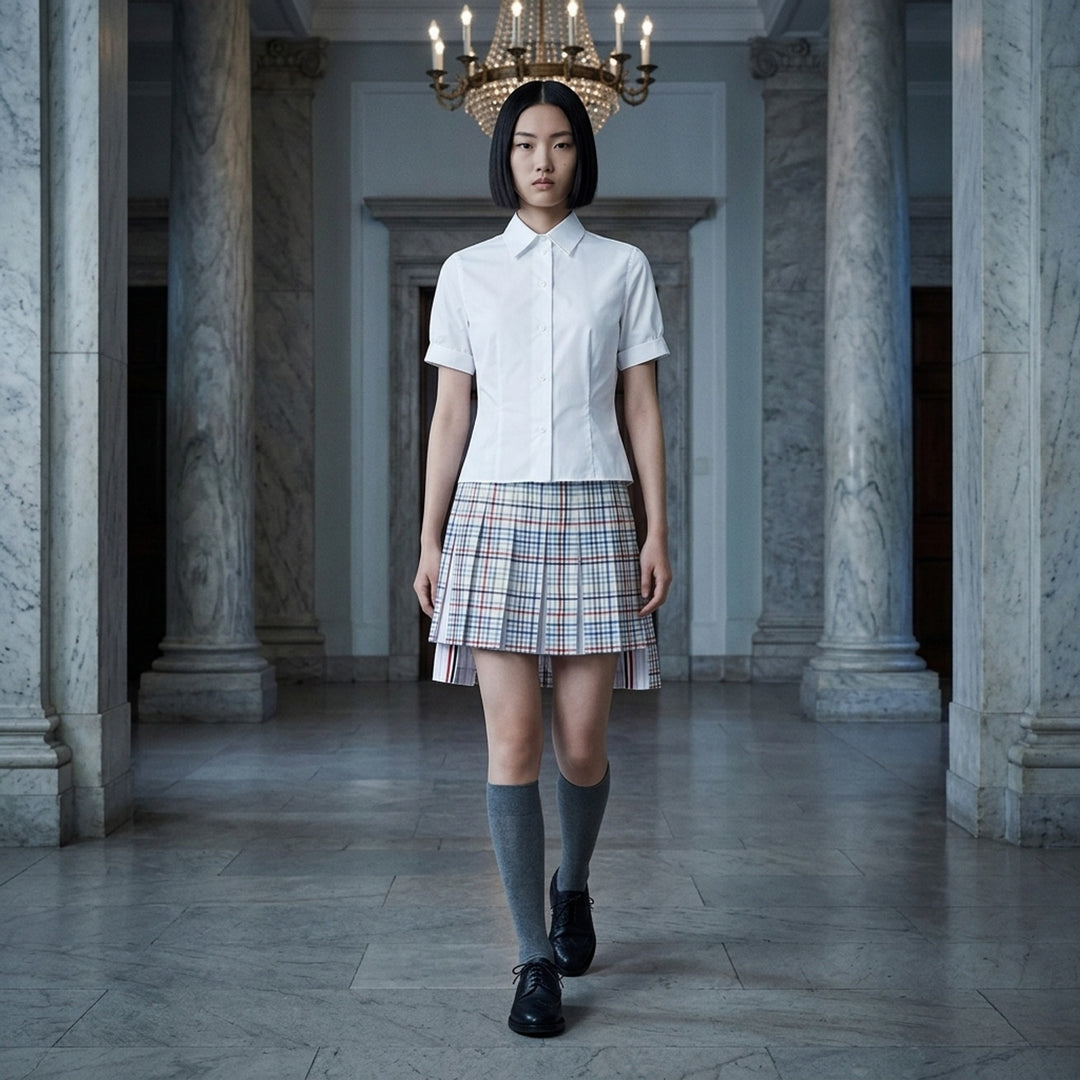 Short Sleeve Cropped Shirt | Thom Browne | Club21 - lifestyle