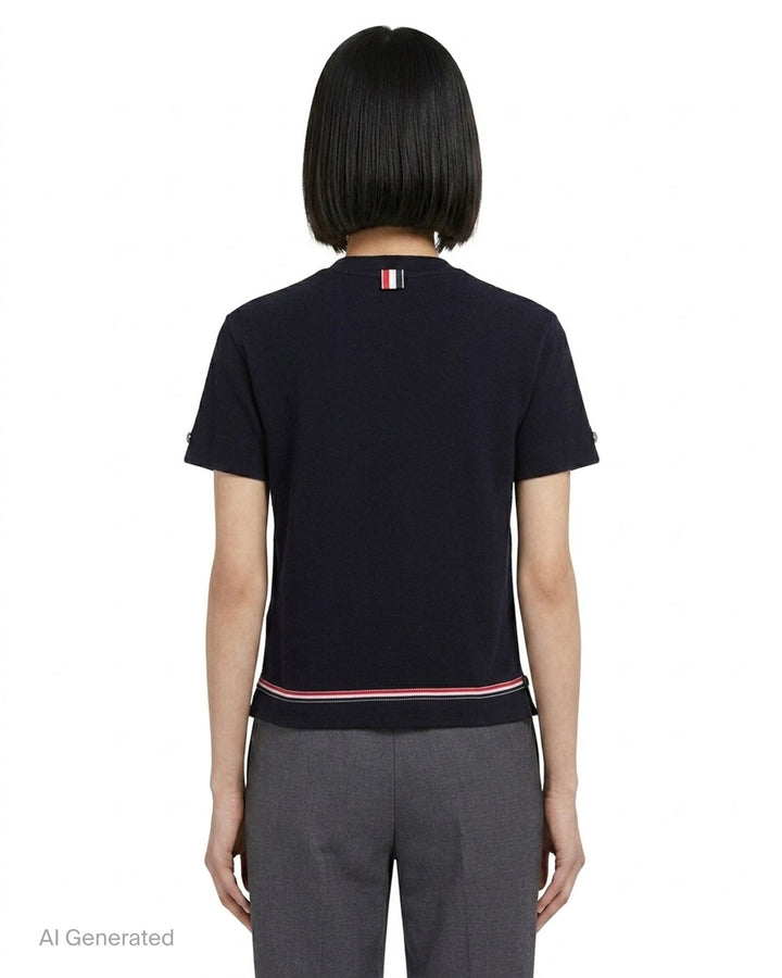 Short Sleeve Notch Tee | Thom Browne | Club21 - back