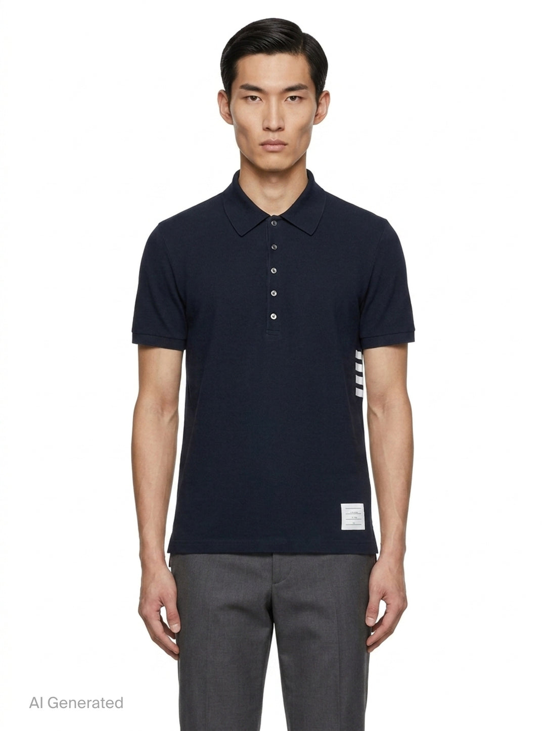 Short Sleeve Piqué Polo Shirt | Thom Browne | Club21 - front