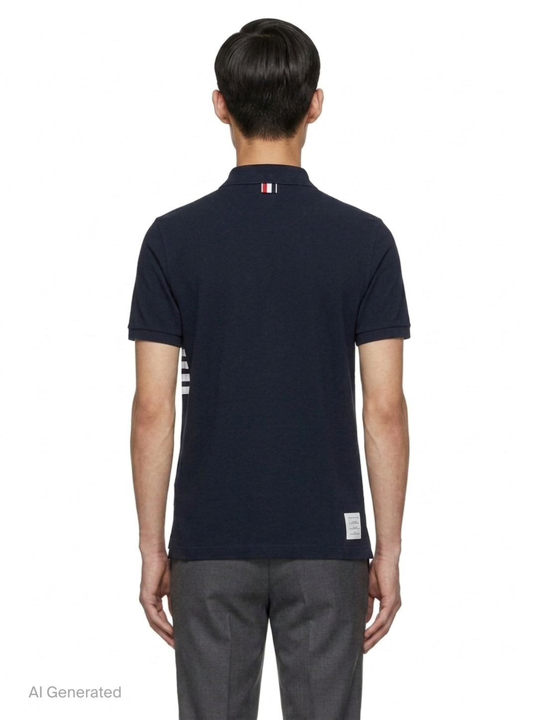 Short Sleeve Piqué Polo Shirt | Thom Browne | Club21 - back
