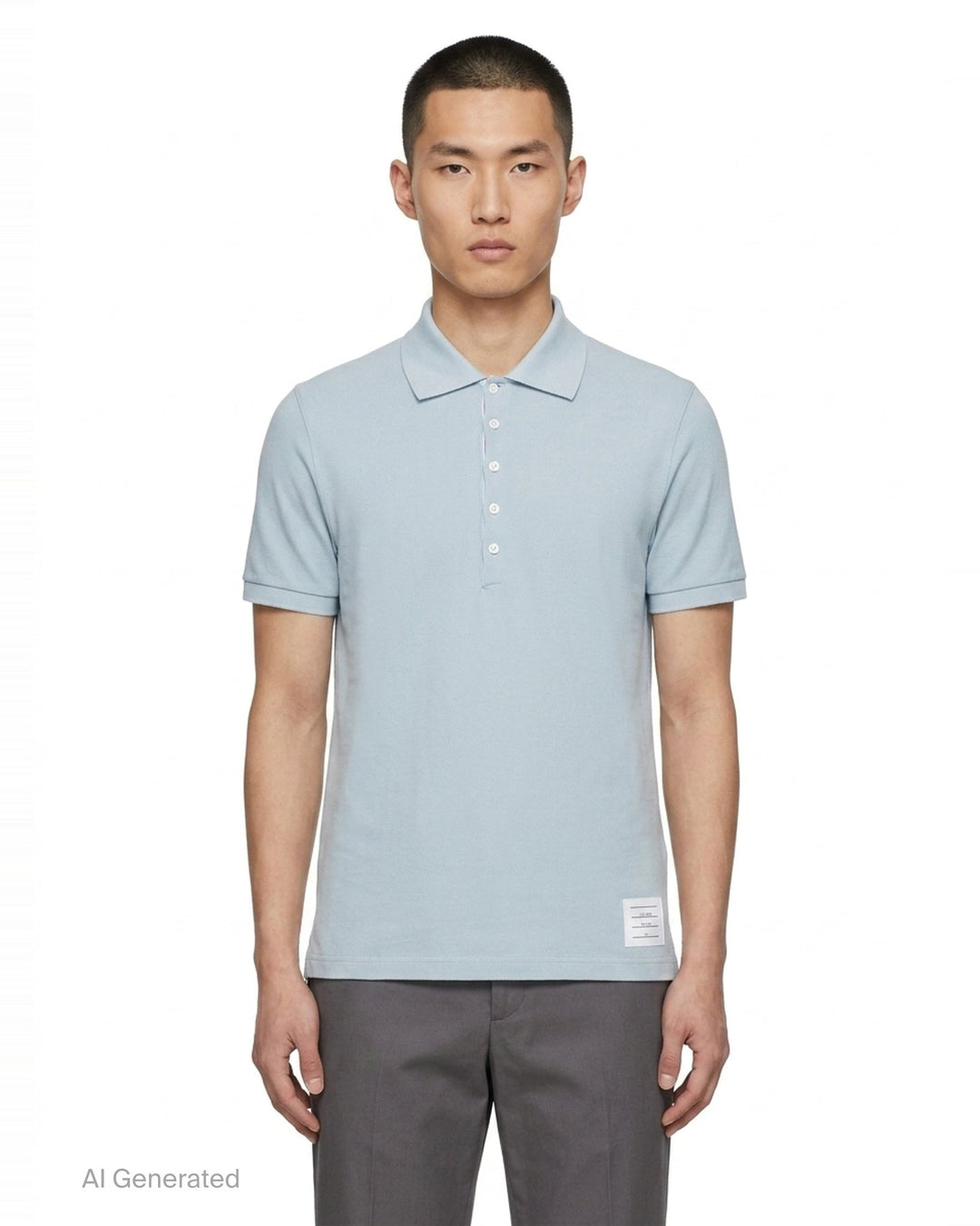Short Sleeve Rib Cuff Polo | Thom Browne | Club21 - front