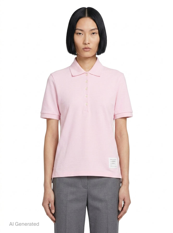 Short Sleeve Rib Cuff Polo | Thom Browne | Club21 - front