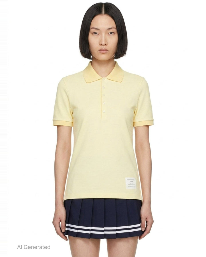 Short Sleeve Rib Cuff Polo | Thom Browne | Club21 - front