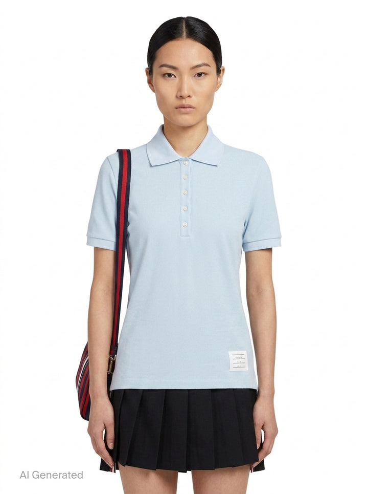 Short Sleeve Rib Cuff Polo | Thom Browne | Club21 - front
