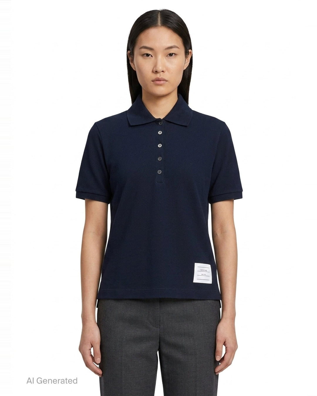 Short Sleeve Rib Cuff Polo | Thom Browne | Club21 - front