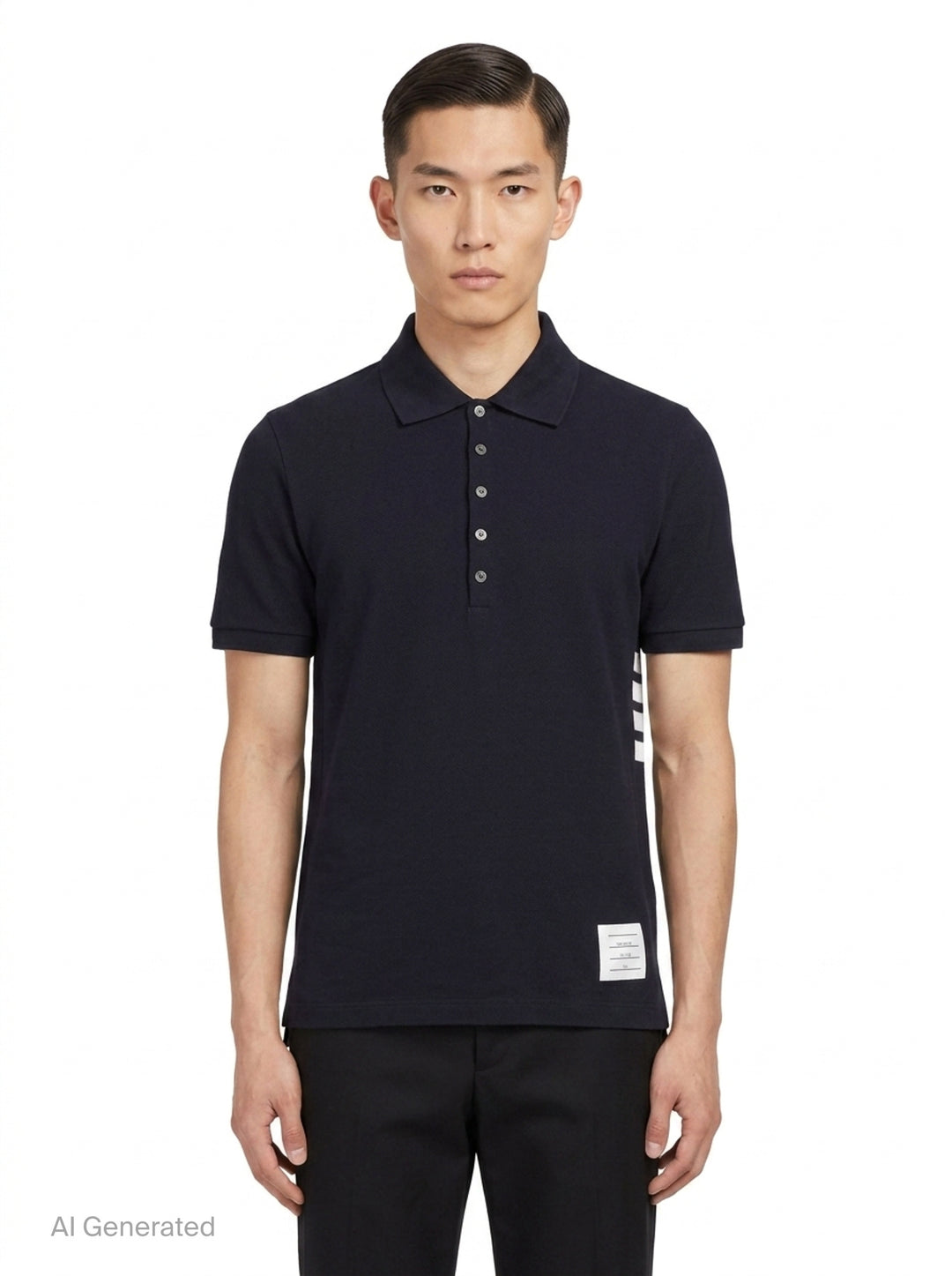 Short Sleeve Rib Cuff Polo | Thom Browne | Club21 - front