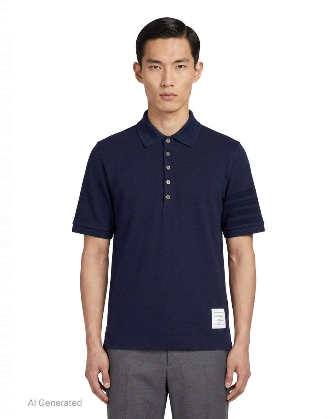 Short Sleeve Rib Cuff Polo | Thom Browne | Club21 - front