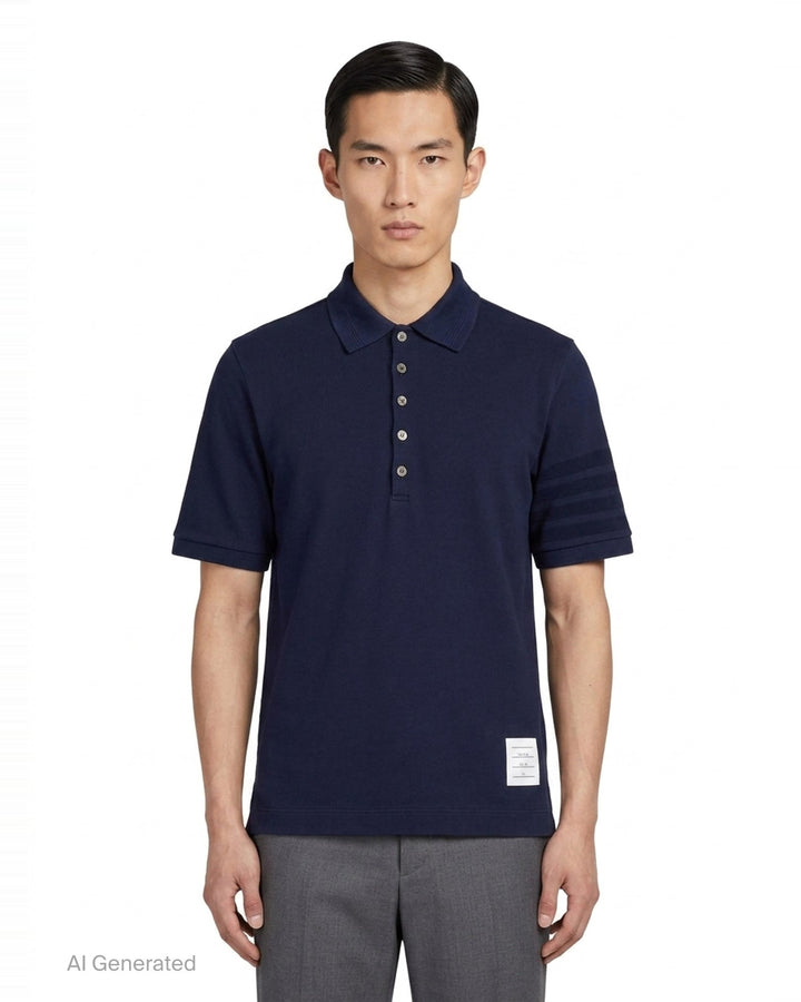 Short Sleeve Rib Cuff Polo | Thom Browne | Club21 - front