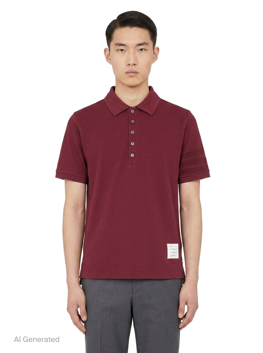 Short Sleeve Rib Cuff Polo | Thom Browne | Club21 - front