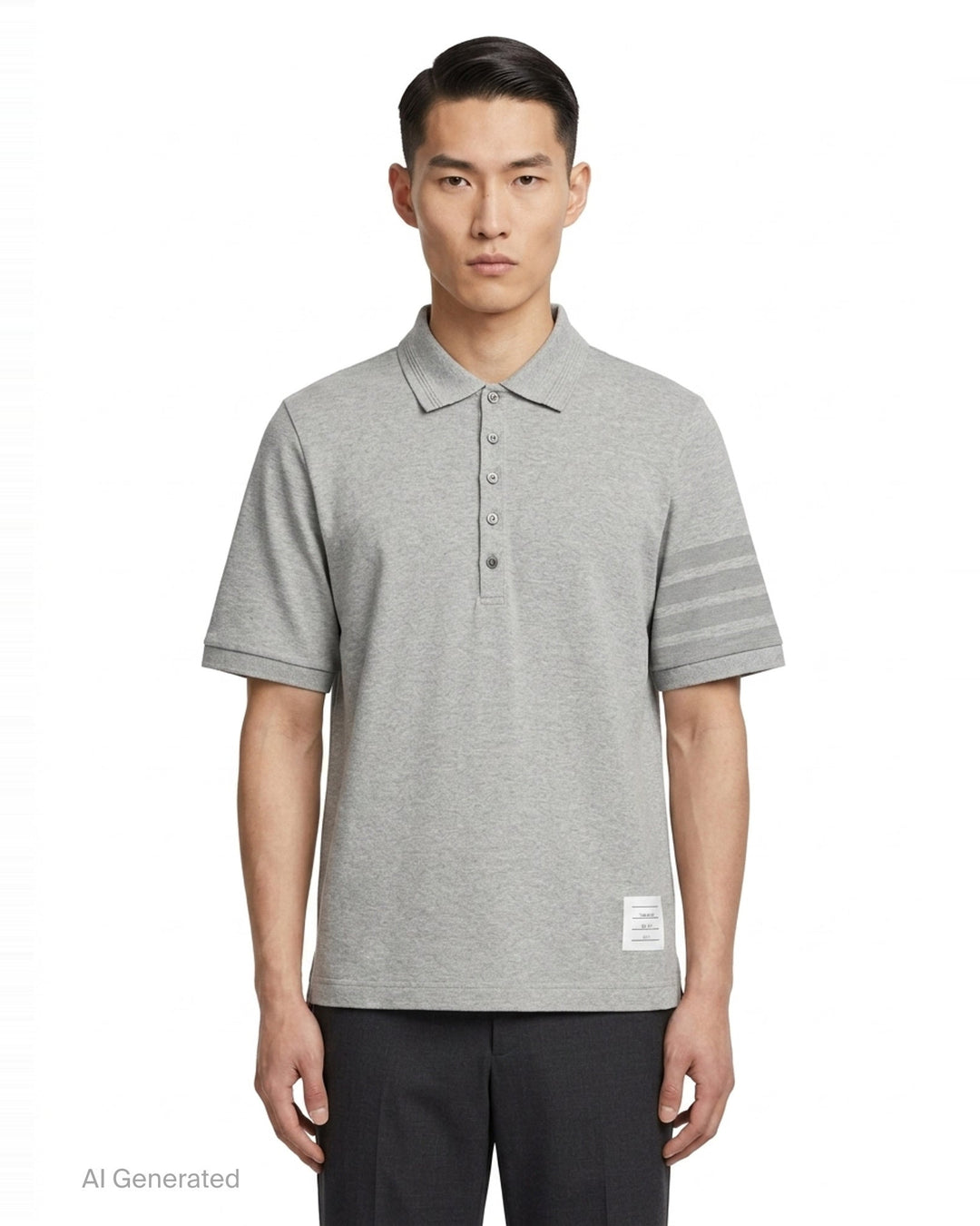 Short Sleeve Rib Cuff Polo | Thom Browne | Club21 - front