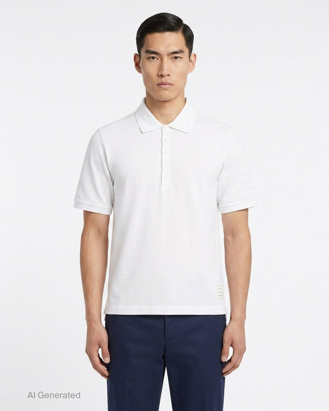 Short Sleeve Rib Cuff Polo | Thom Browne | Club21 - front