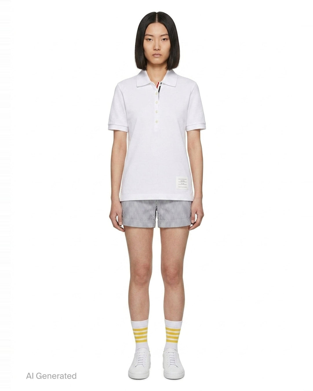 Short Sleeve Rib Cuff Polo | Thom Browne | Club21 - front