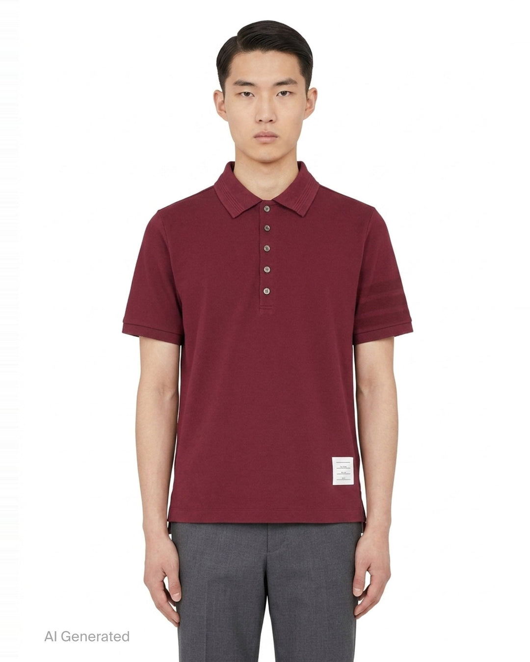 Short Sleeve Rib Cuff Polo | Thom Browne | Club21 - front