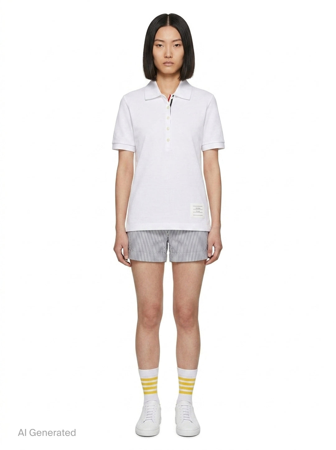 Short Sleeve Rib Cuff Polo | Thom Browne | Club21 - front
