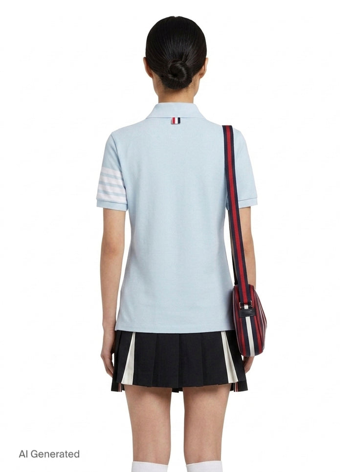 Short Sleeve Rib Cuff Polo | Thom Browne | Club21 - back