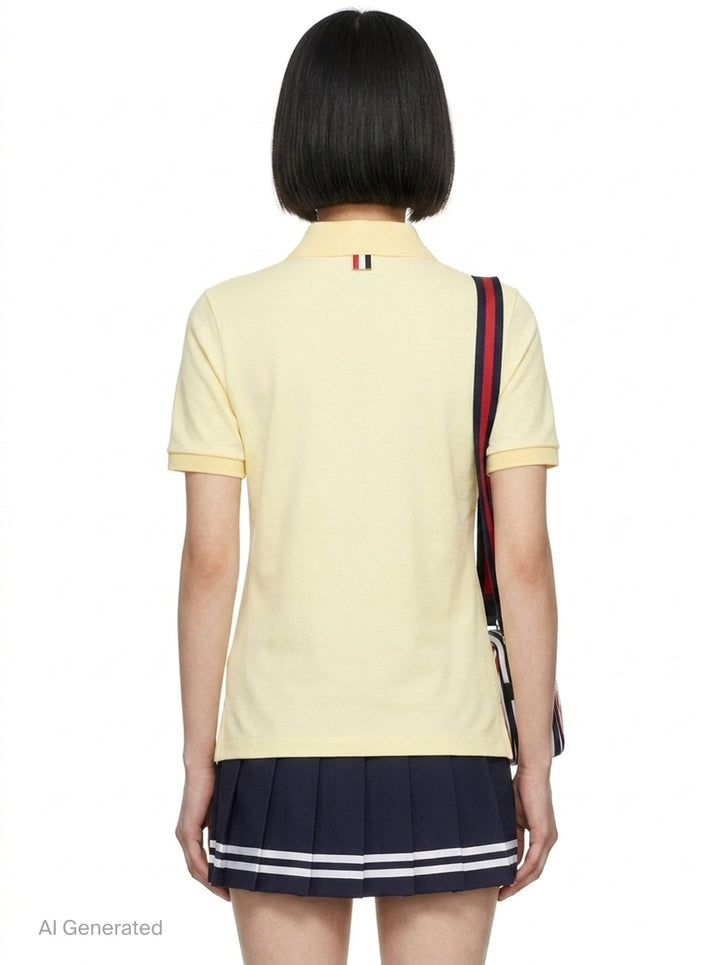 Short Sleeve Rib Cuff Polo | Thom Browne | Club21 - back
