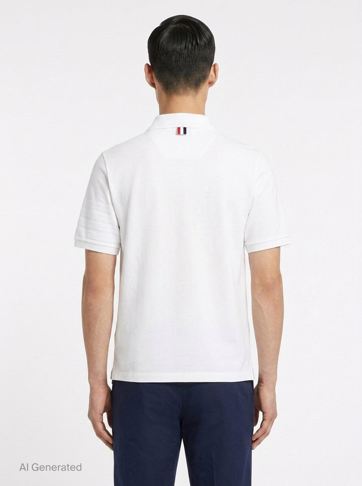 Short Sleeve Rib Cuff Polo | Thom Browne | Club21 - back