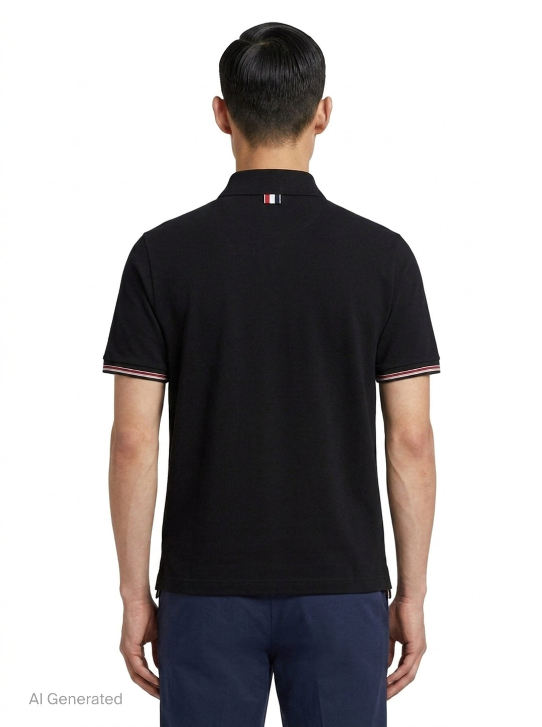 Short Sleeve Rib Cuff Polo | Thom Browne | Club21 - back