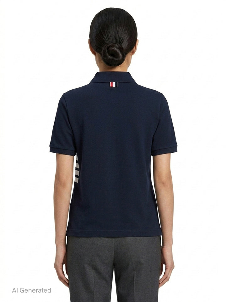 Short Sleeve Rib Cuff Polo | Thom Browne | Club21 - back