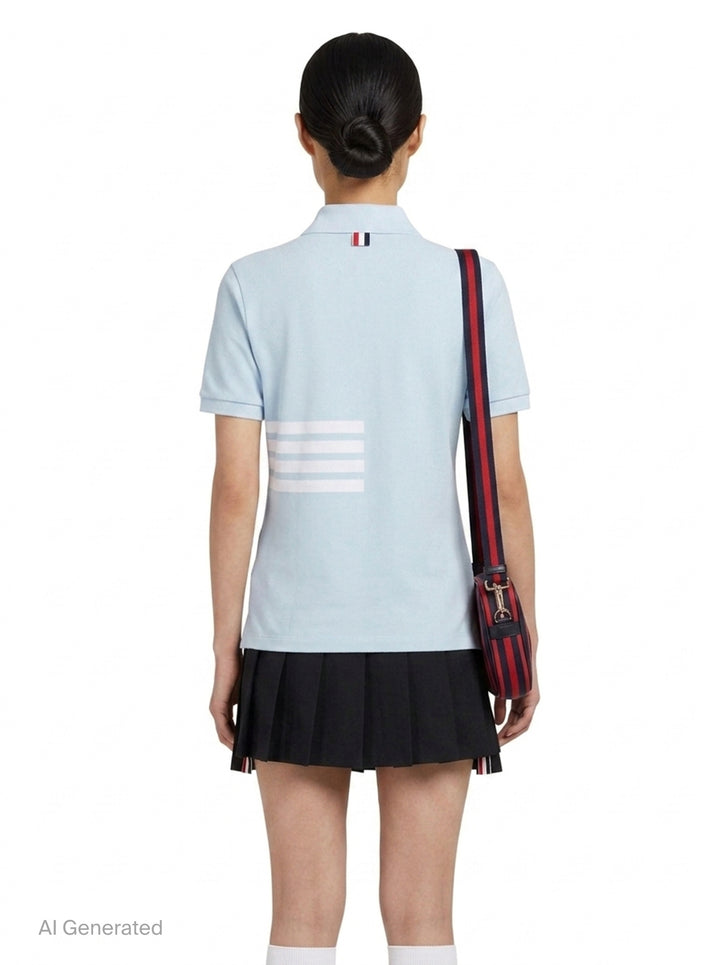 Short Sleeve Rib Cuff Polo | Thom Browne | Club21 - back