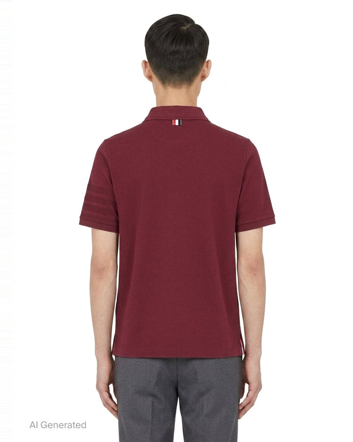 Short Sleeve Rib Cuff Polo | Thom Browne | Club21 - back
