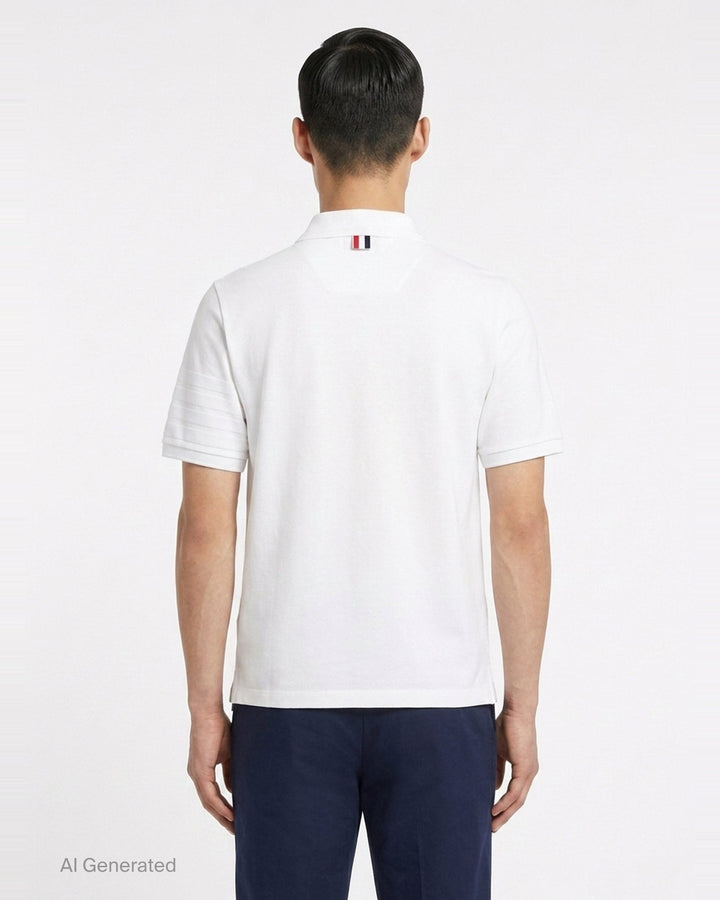 Short Sleeve Rib Cuff Polo | Thom Browne | Club21 - back