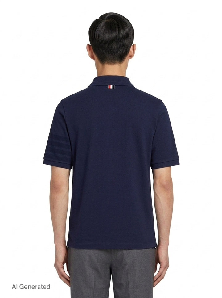 Short Sleeve Rib Cuff Polo | Thom Browne | Club21 - back