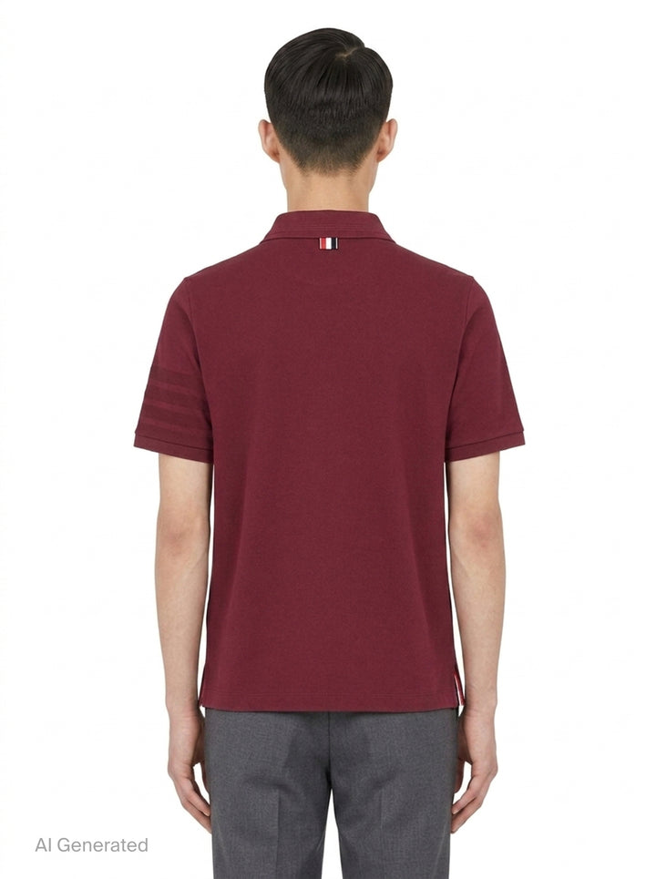 Short Sleeve Rib Cuff Polo | Thom Browne | Club21 - back