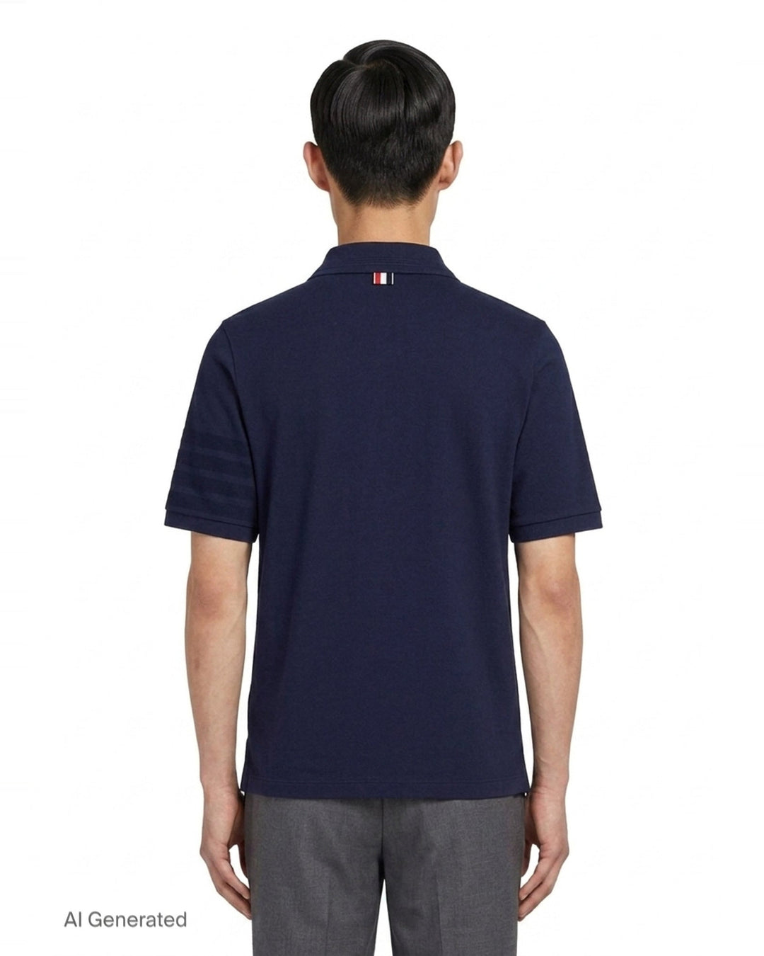 Short Sleeve Rib Cuff Polo | Thom Browne | Club21 - back