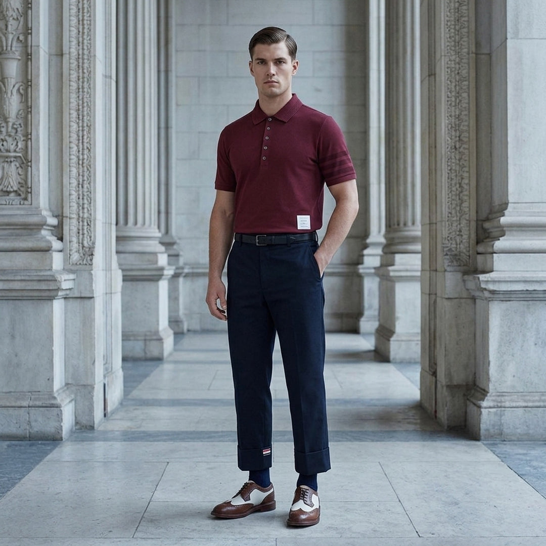 Short Sleeve Rib Cuff Polo | Thom Browne | Club21 - lifestyle