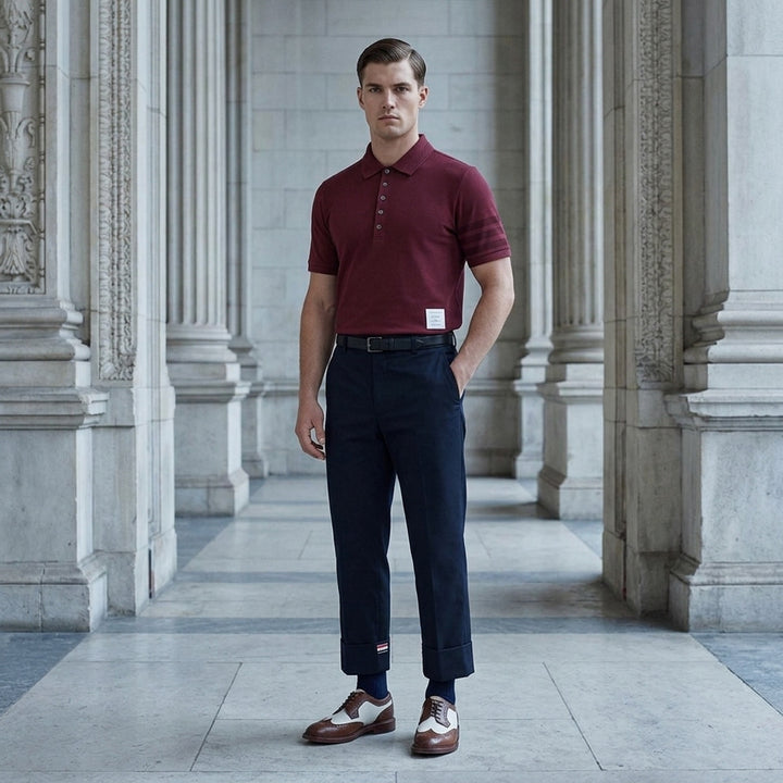 Short Sleeve Rib Cuff Polo | Thom Browne | Club21 - lifestyle