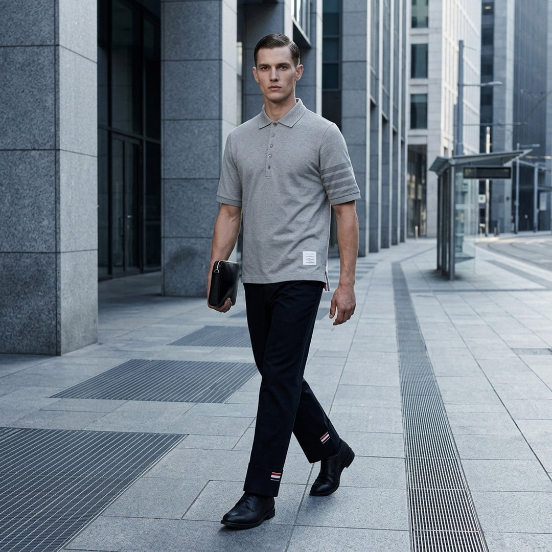 Short Sleeve Rib Cuff Polo | Thom Browne | Club21 - lifestyle