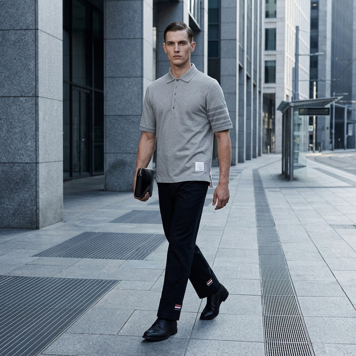 Short Sleeve Rib Cuff Polo | Thom Browne | Club21 - lifestyle